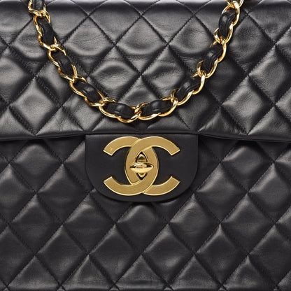 Chanel Lambskin Quilted XL Jumbo Single Flap Black 11 of 11