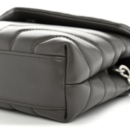 Saint Laurent Calfskin Y Quilted Monogram Toy Loulou Crossbody Bag Grey Kaki 10 of 10
