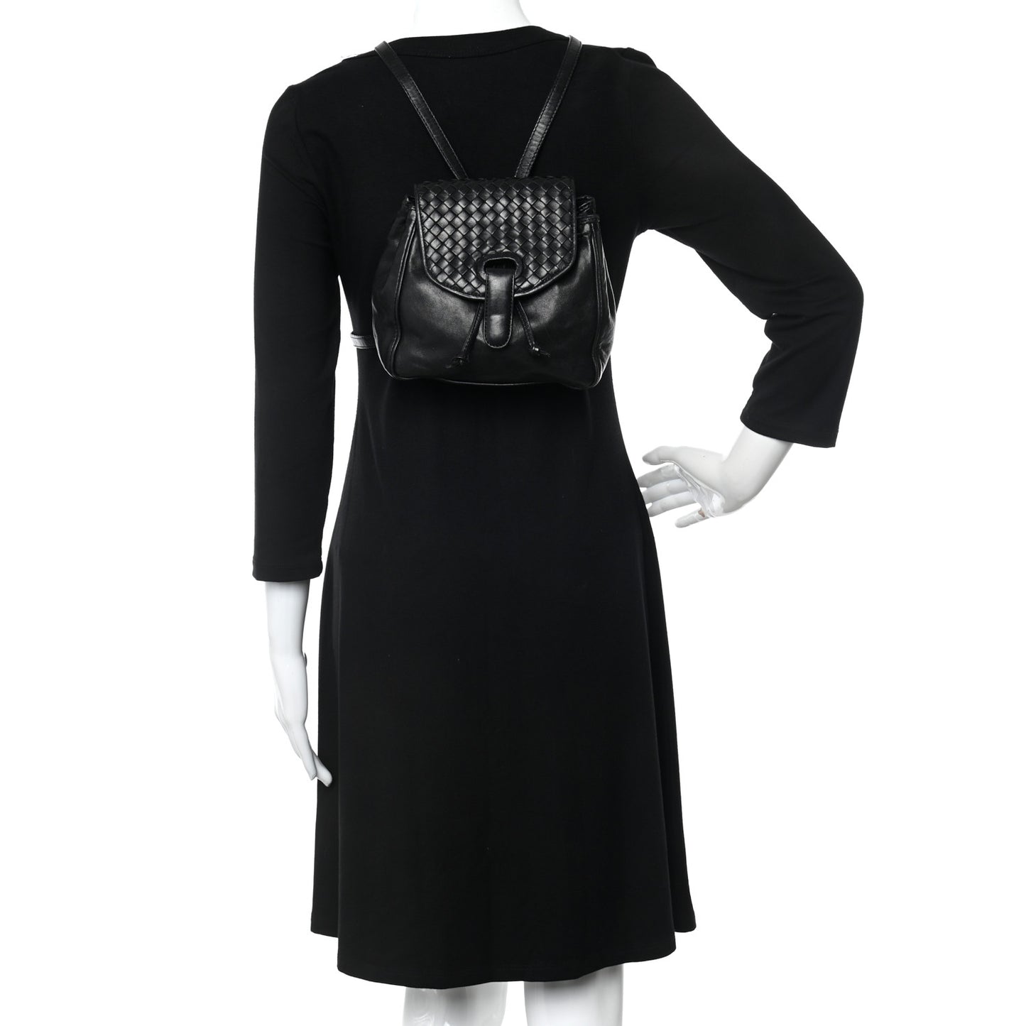 Nappa Intrecciato Small Backpack Black