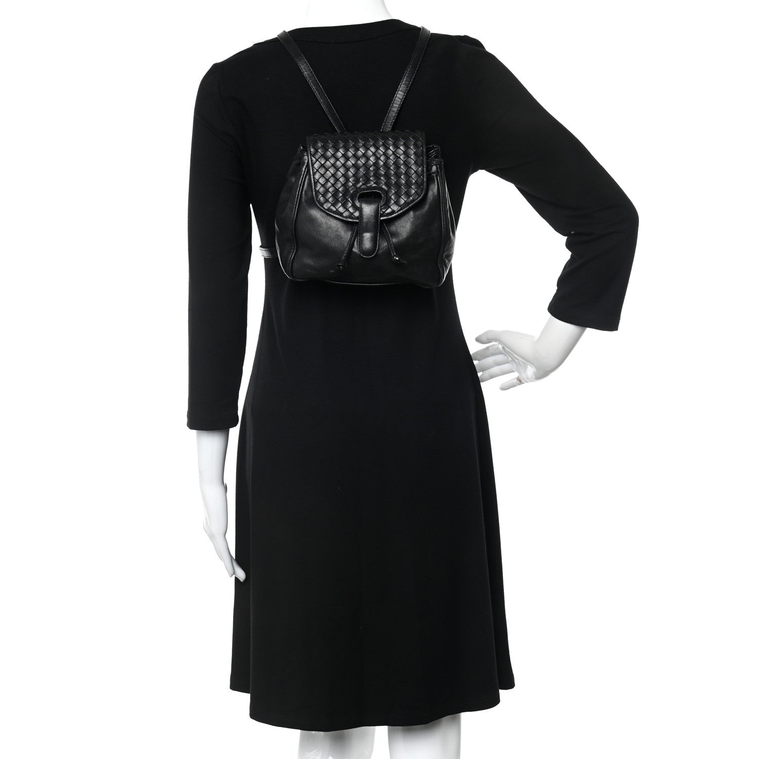 Bottega Veneta Nappa Intrecciato Small Backpack Black 2 of 12