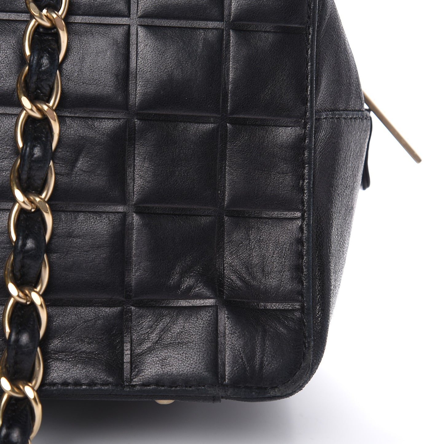 Calfskin Quilted CC Chocolate Bar Shoulder Bag Black