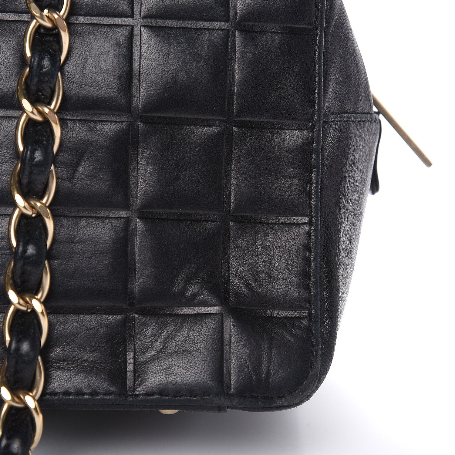 Chanel Calfskin Quilted CC Chocolate Bar Shoulder Bag Black 16 of 16