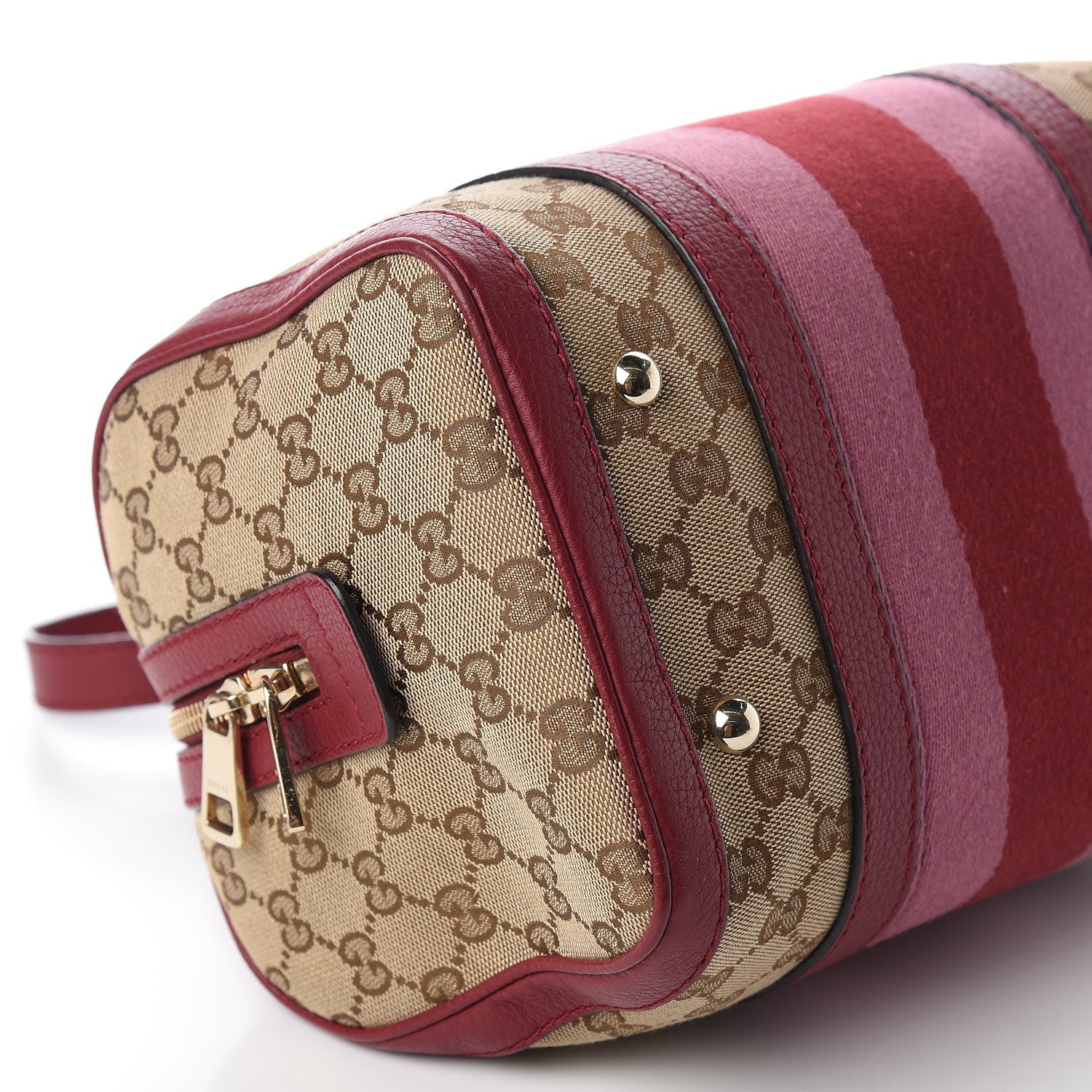 Gucci Monogram Cellarius Calfskin Vintage Web Small Boston Beige Ebony Soft Burgundy Peonia Flower Box Pink 8 of 14