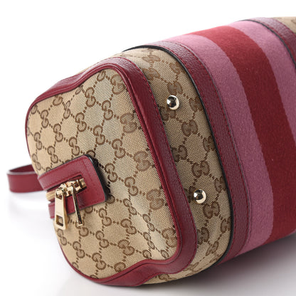Gucci Monogram Cellarius Calfskin Vintage Web Small Boston Beige Ebony Soft Burgundy Peonia Flower Box Pink 8 of 14