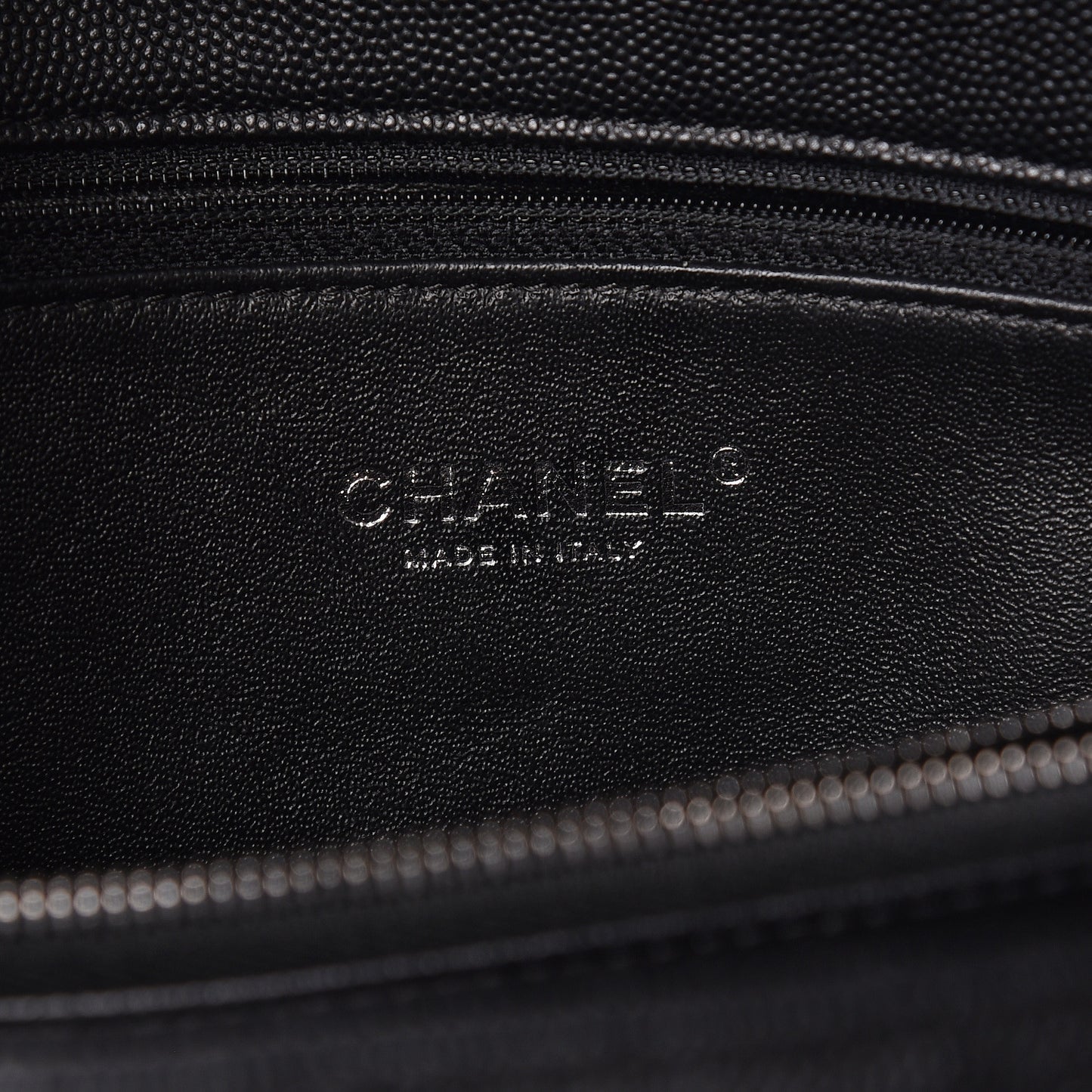 Caviar Lizard Quilted Large Coco Handle Flap Black
