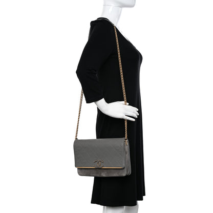 Chanel Caviar Suede Stitched Lady Coco Flap Grey 2 of 11
