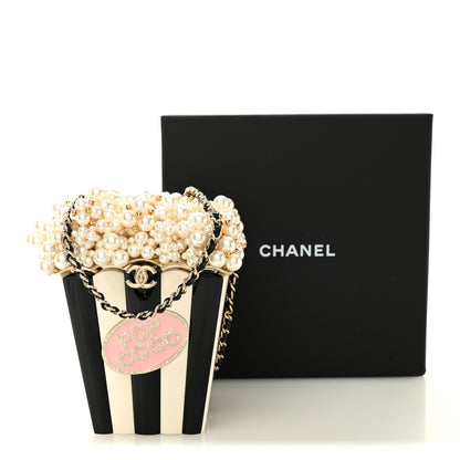 Chanel Resin Pearl Crystal Popcorn Bucket Minaudiere Black White Pink 12 of 12