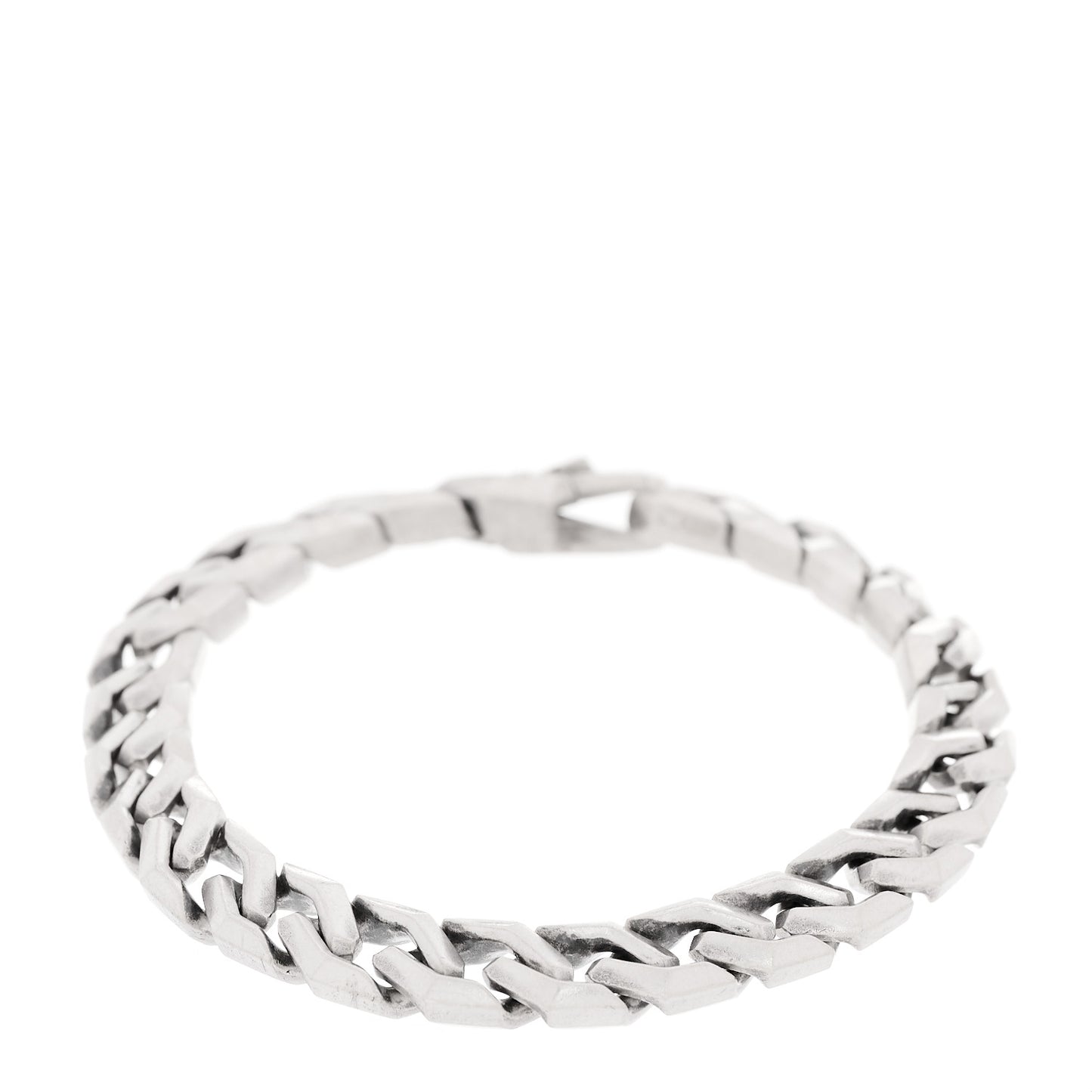 Sterling Silver 8.7mm Curb Chain Angular Link Bracelet