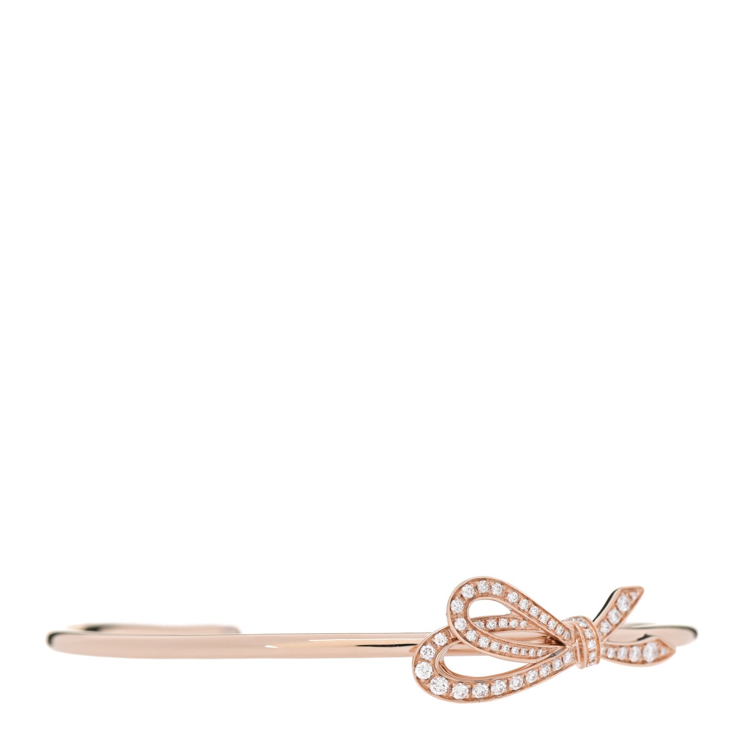 Tiffany 18K Rose Gold Diamond Bow Cuff Bracelet 1 of 4