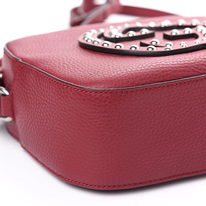 Gucci Pebbled Calfskin Studded Small Soho Disco Bag Soft Burgundy 8 of 9