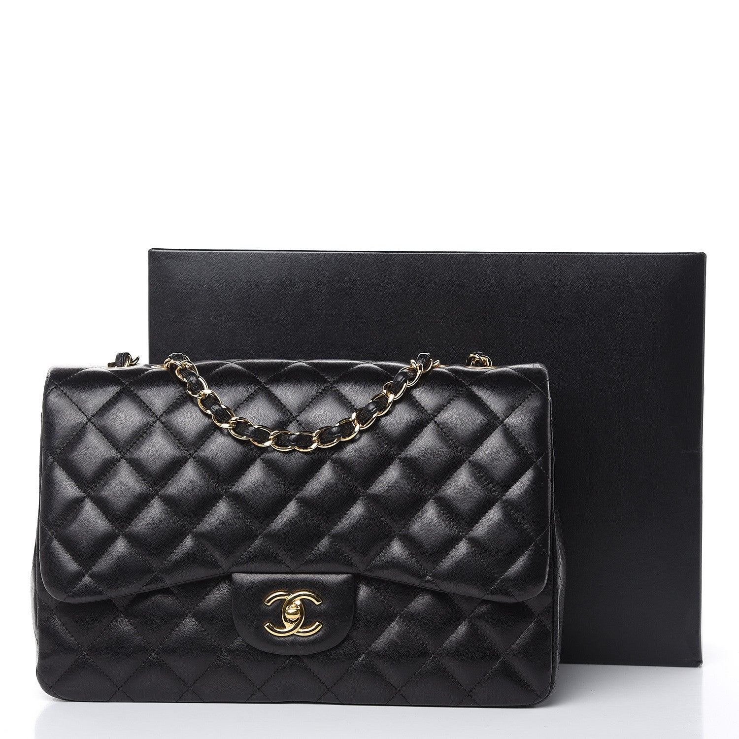 Chanel Lambskin Quilted Jumbo Single Flap Black 15 of 15