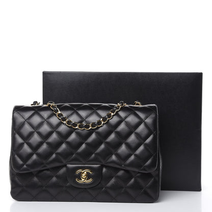 Chanel Lambskin Quilted Jumbo Single Flap Black 15 of 15