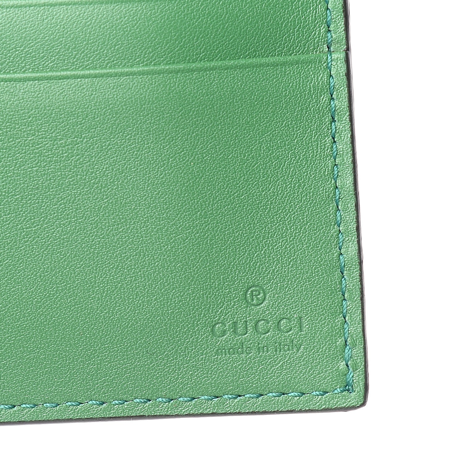 Gucci X MLB Guccissima SF Giants Embroidered Bi-Fold Wallet New Shamrock Deep Orange 5 of 7