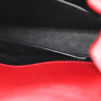 Saint Laurent Grain de Poudre Mini Classic Monogram Cassandra Top Handle Red 7 of 12