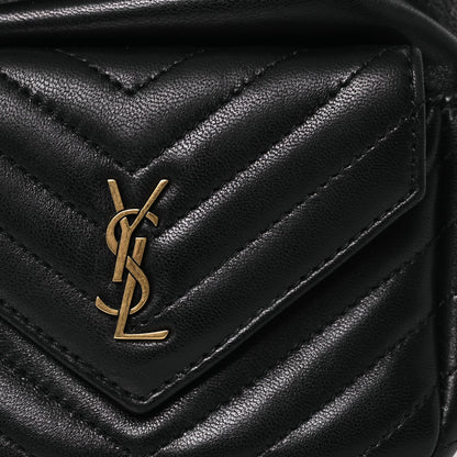 Saint Laurent Lambskin Matelasse Monogram Joe Nano Bucket Bag Black 8 of 13