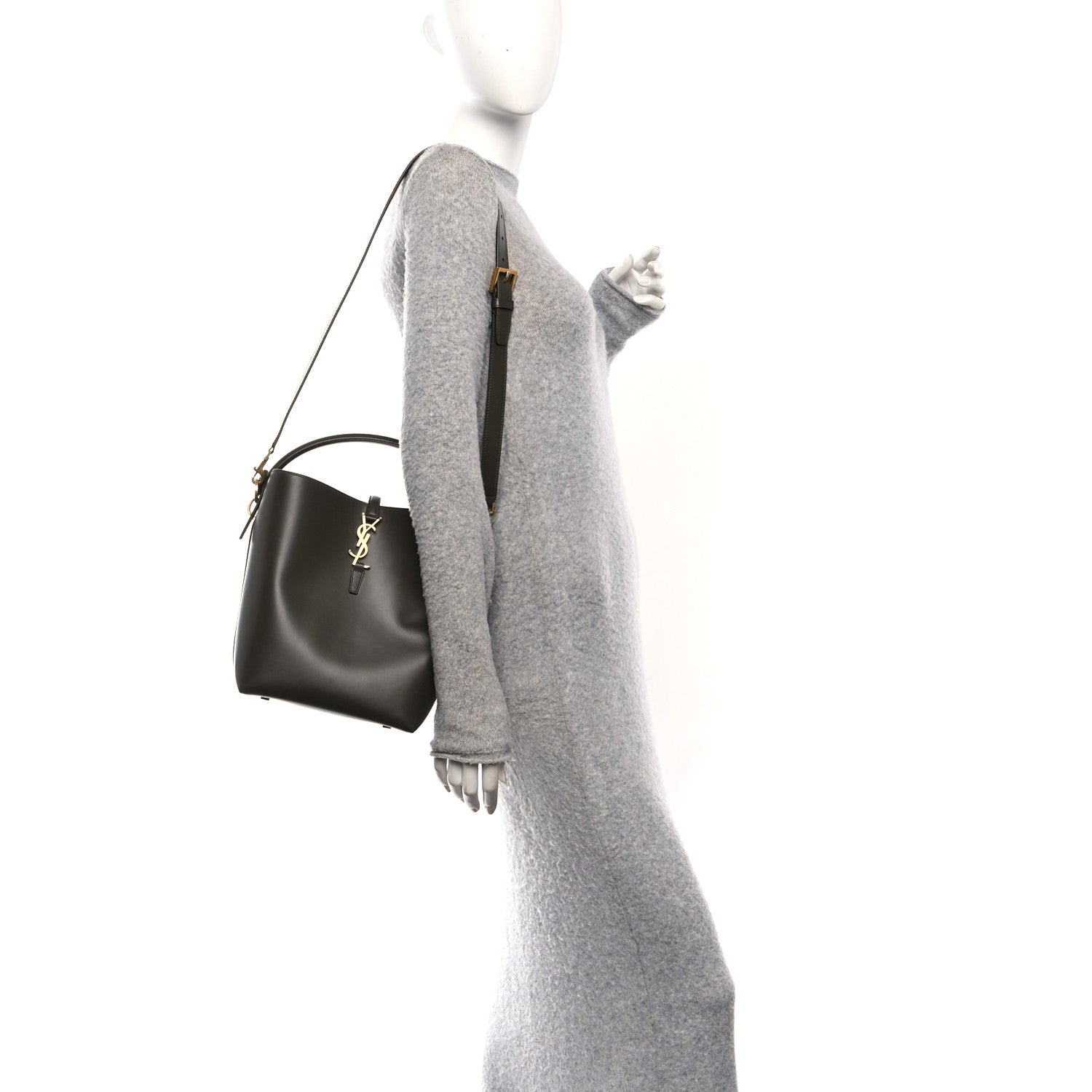 Saint Laurent Shiny Calfskin Le 37 Bucket Bag Deep Musk 2 of 13