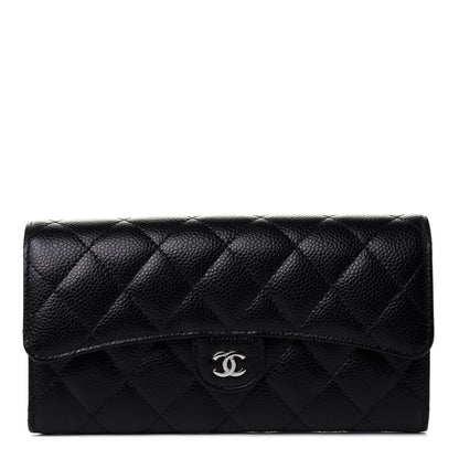Chanel Caviar Quilted Large Gusset Flap Wallet Black 2 of 10