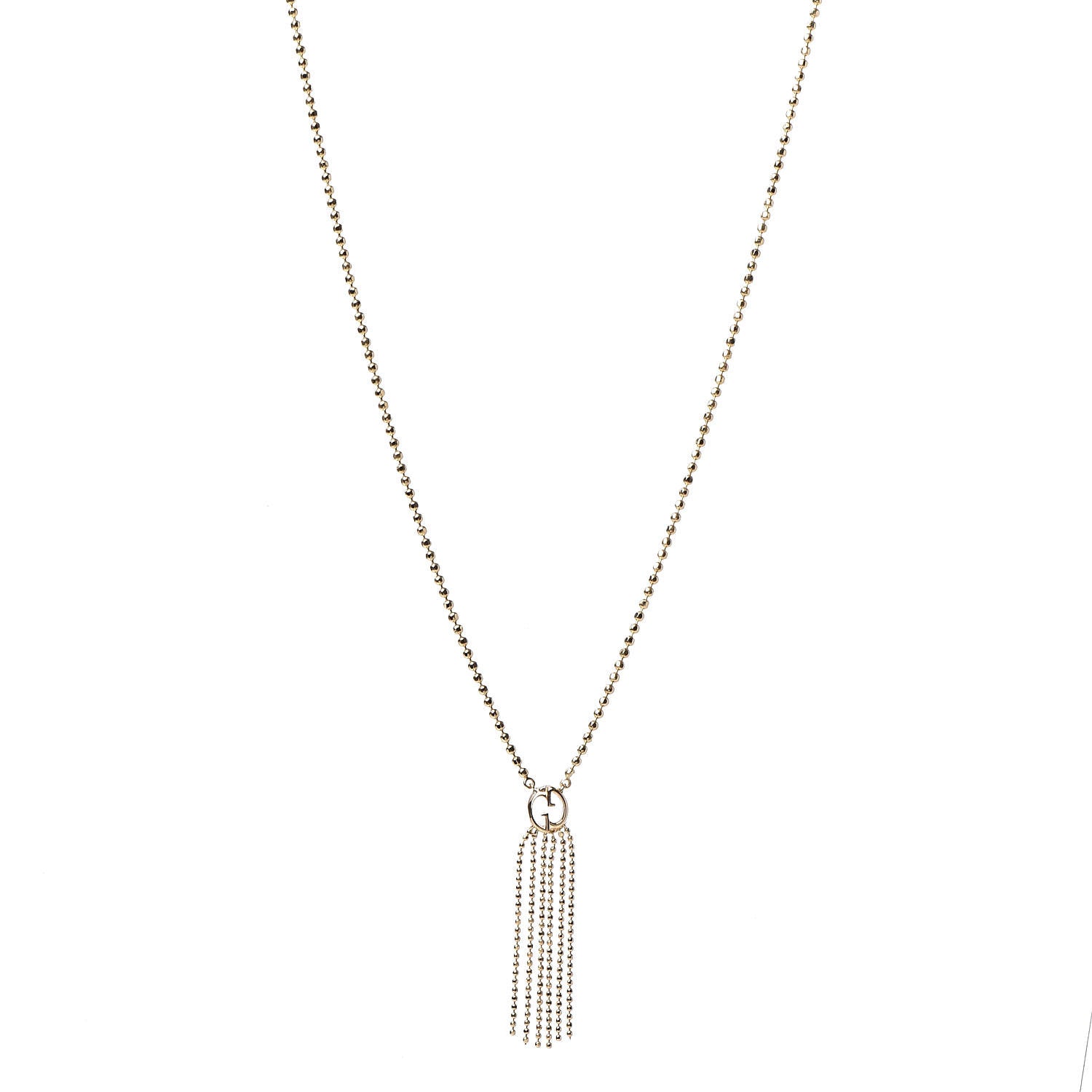 Gucci 18K Yellow Gold Icon Fringe Pendant Necklace 1 of 8