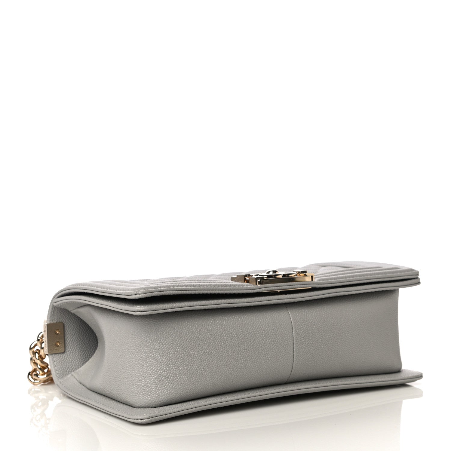 Chanel Caviar Quilted Medium Boy Flap Light Grey 3 of 10
