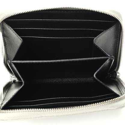 Celine Laminated Grained Calfskin Compact Zipped Wallet Silver 4 of 4