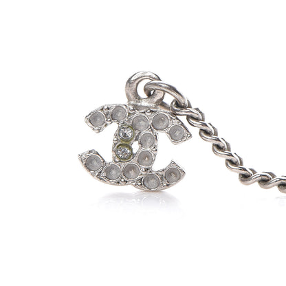Chanel Crystal Timeless CC Necklace Silver 5 of 9
