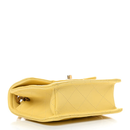 Chanel Caviar Quilted Mini Sweet Classic Flap Yellow 3 of 9