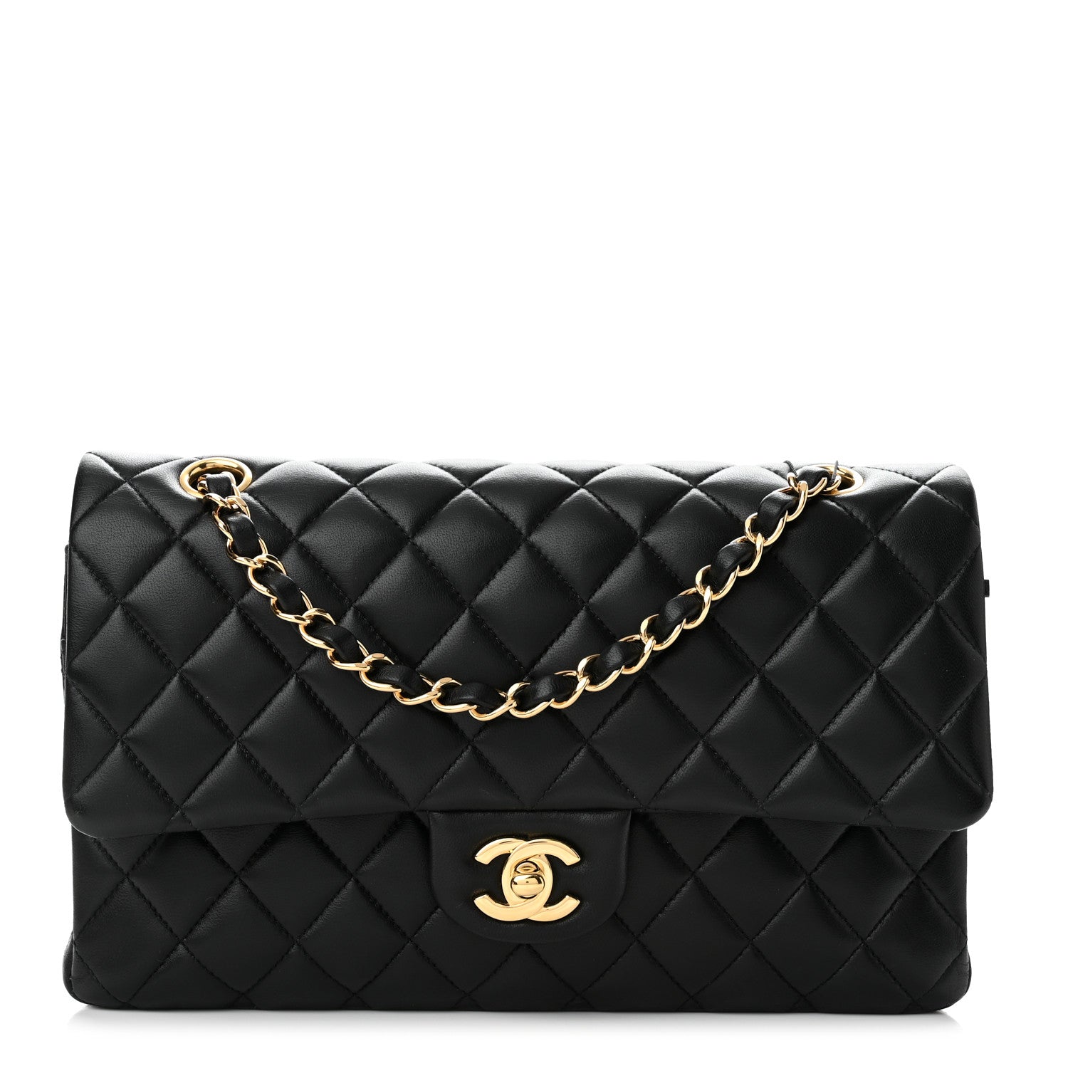 Chanel Lambskin Quilted Medium Double Flap Black 1 of 10