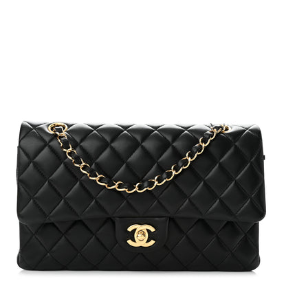 Chanel Lambskin Quilted Medium Double Flap Black 1 of 10