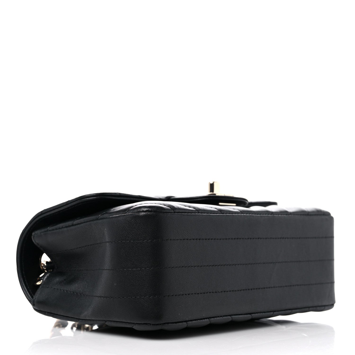 Chanel Lambskin Chevron Quilted Mini Rectangular Flap Black 4 of 9