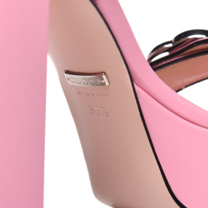 Gucci Calfskin GG Marmont Ankle Wrap 30/115mm Platform Sandals 38.5 Wild Rose 6 of 10