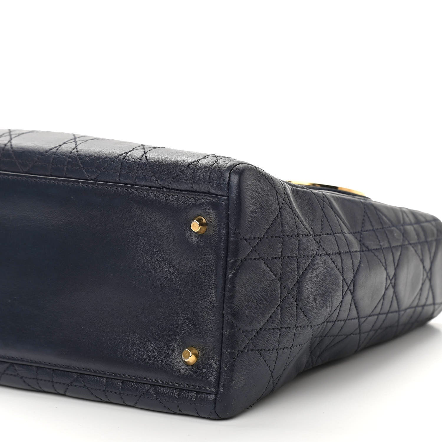 Christian Dior Lambskin Cannage Medium Lady Dior Navy Blue 10 of 10