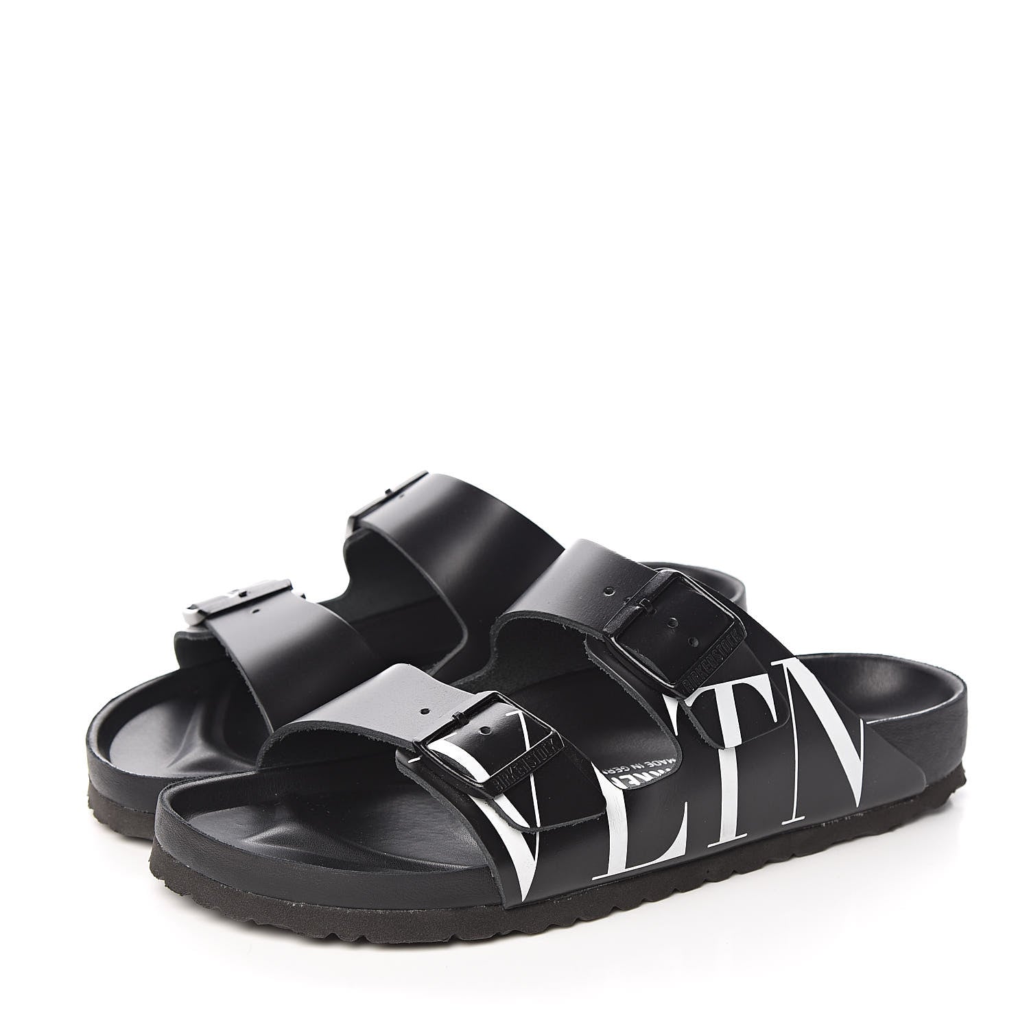 Valentino Garavani Calfskin VLTN Birkenstock Slide Sandals 41 Black 3 of 9