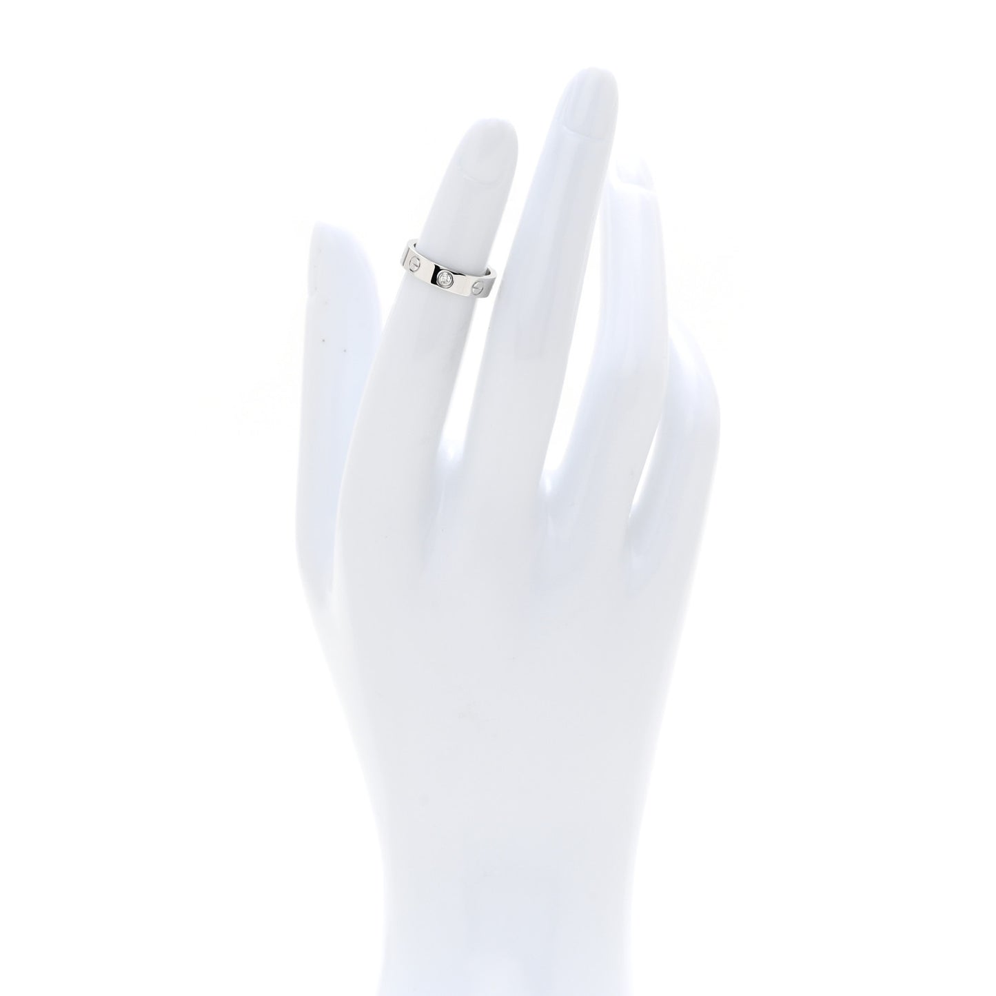 18K White Gold Diamond 4mm LOVE Wedding Band Ring 45 3.25