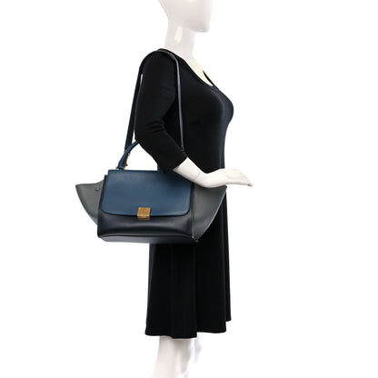 Celine Smooth Calfskin Tri-Color Trapeze Metallic Blue 2 of 9