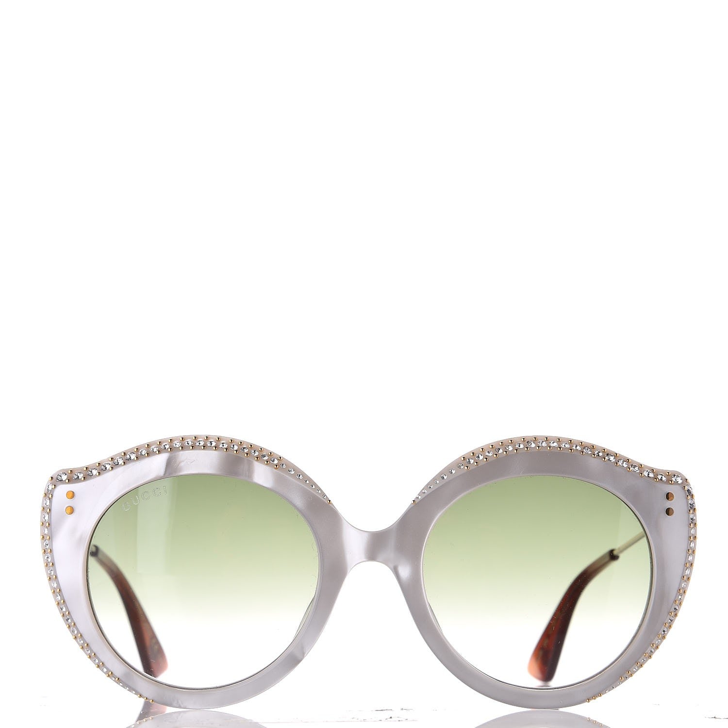 Gucci Crystal Cat Eye GG0214S Sunglasses White 10 of 16