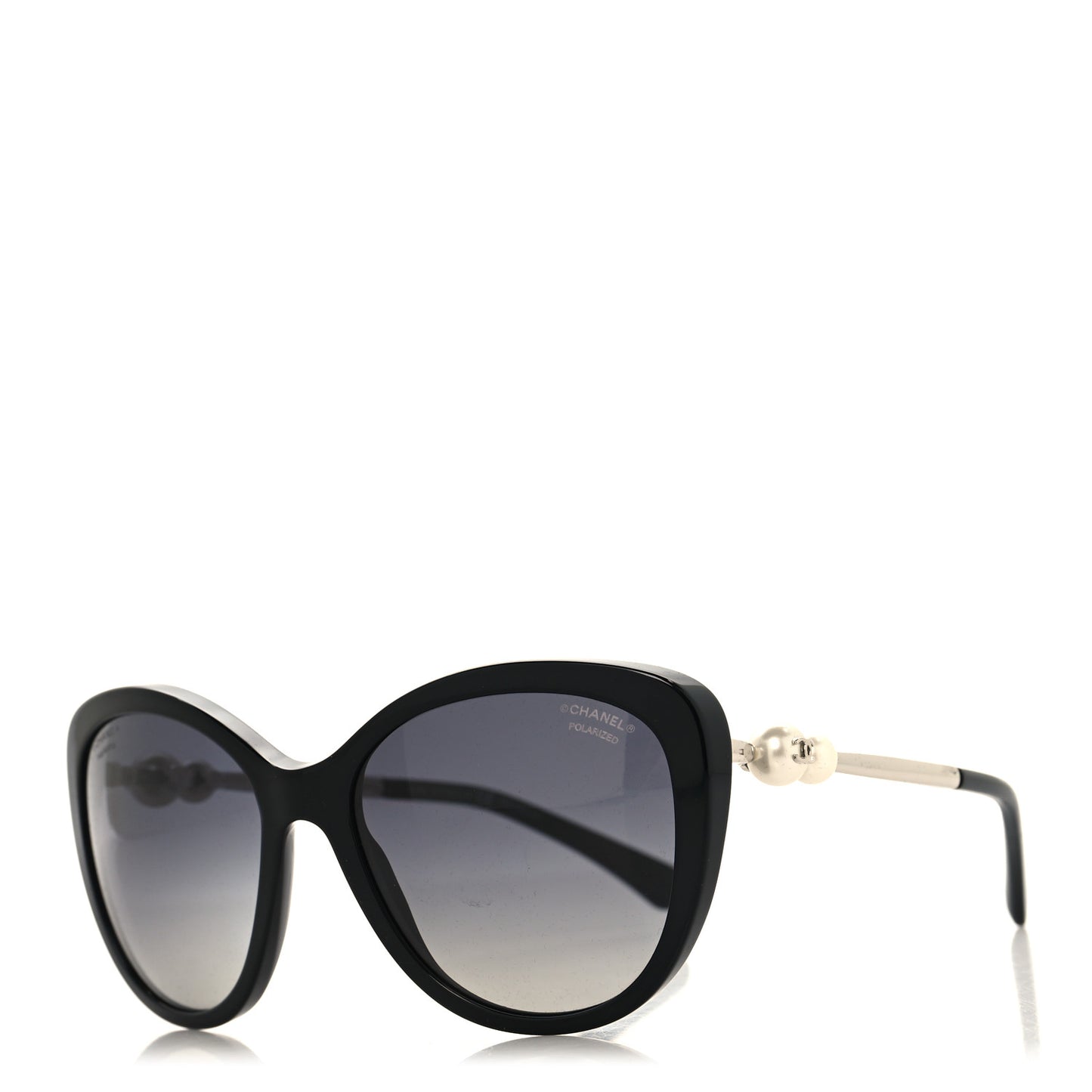 Acetate Pearl Polarized Winter Butterfly Sunglasses 5338-H-A Black