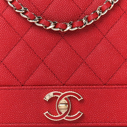 Chanel Caviar Quilted Vintage Mademoiselle Wallet On Chain WOC Red 9 of 11