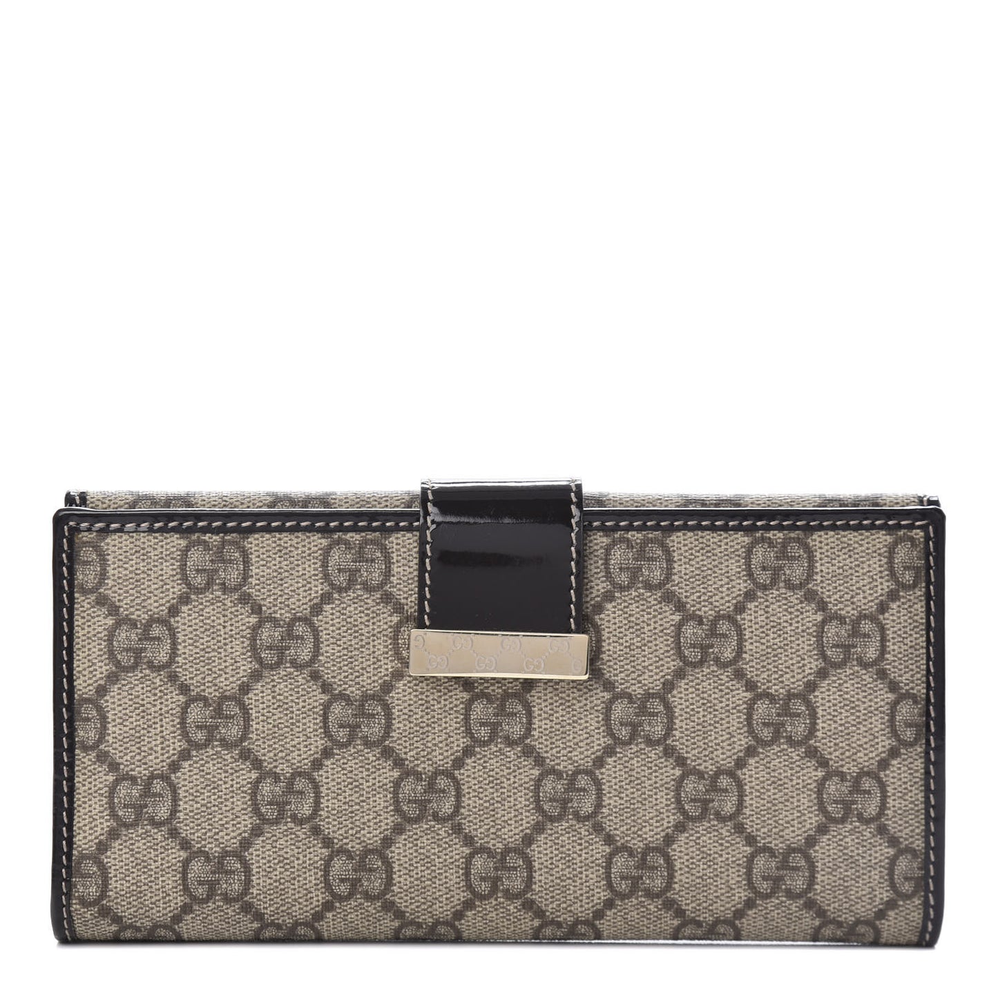 GG Plus Monogram Icon Bar Continental Flap Wallet Dark Brown