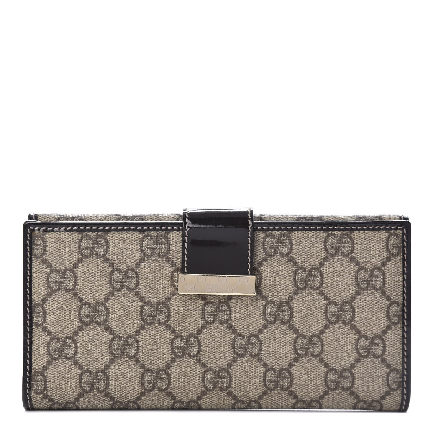 Gucci GG Plus Monogram Icon Bar Continental Flap Wallet Dark Brown 1 of 7