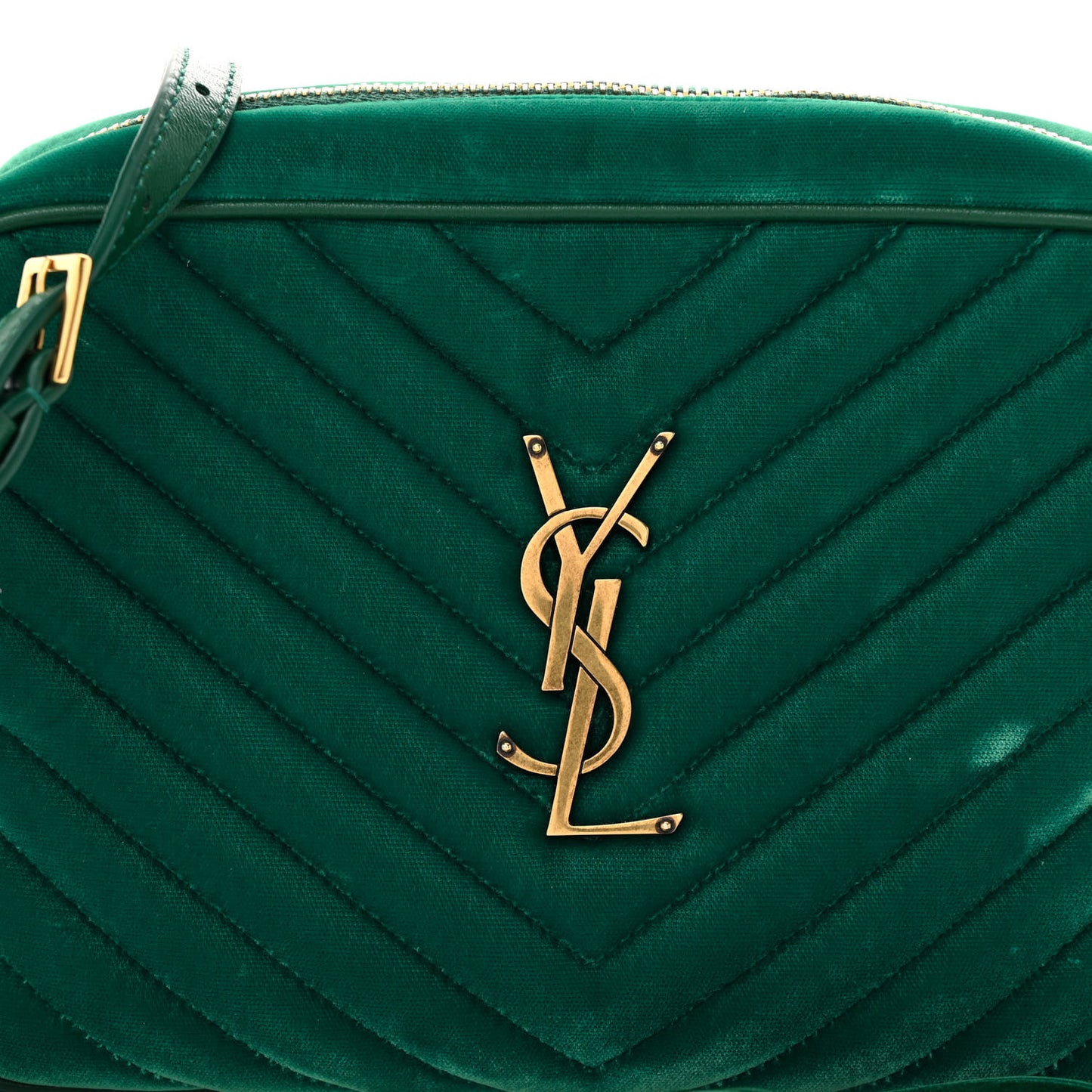Velvet Matelasse Monogram Lou Camera Bag Deep Malachite
