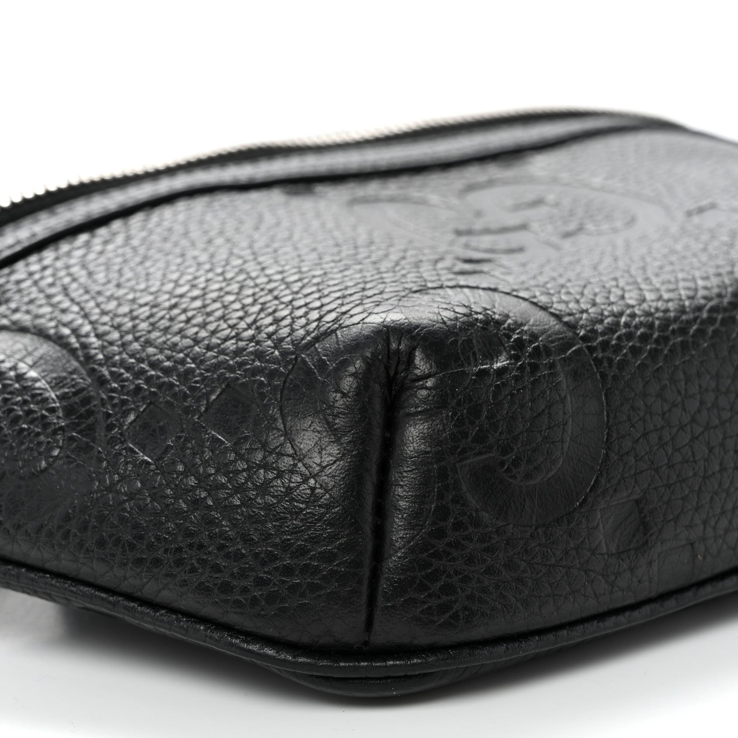 Gucci Piuma Calfskin Jumbo GG Embossed Small Belt Bag Black 9 of 10