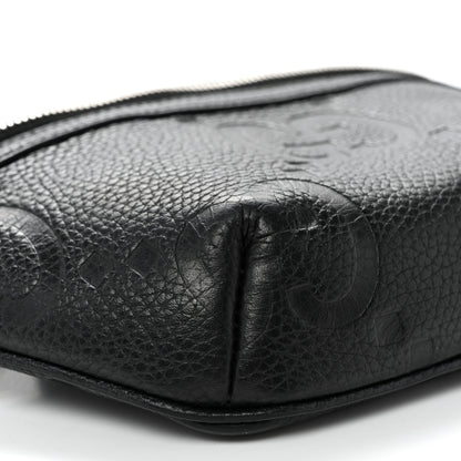 Gucci Piuma Calfskin Jumbo GG Embossed Small Belt Bag Black 9 of 10