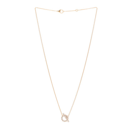 Hermes 18K Rose Gold Diamond Finesse Pendant Necklace 3 of 6