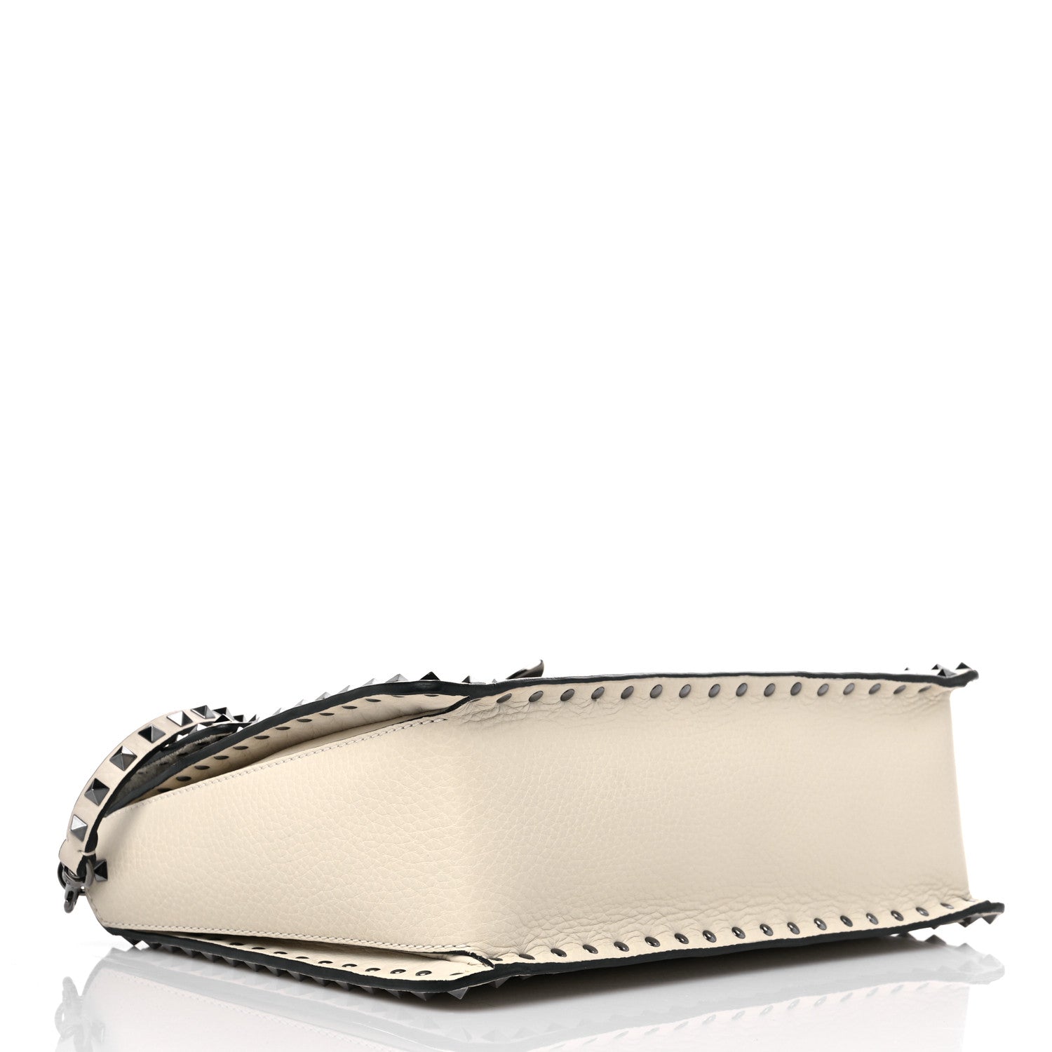Valentino Garavani Grained Calfskin Rockstud Top Handle Flap Shoulder Bag Light Ivory 3 of 7