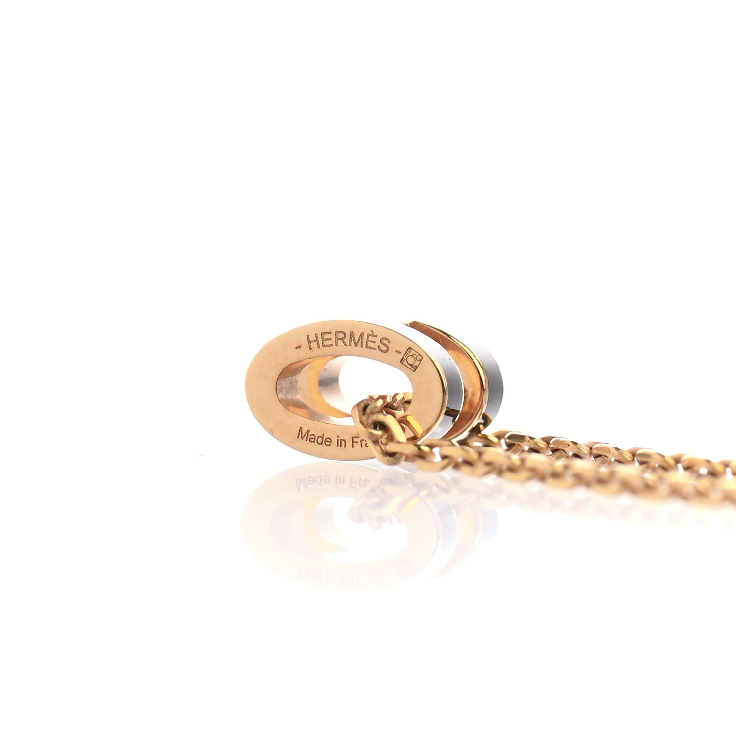 Hermes Lacquered Gold Mini Pop H Pendant Necklace Black 5 of 5