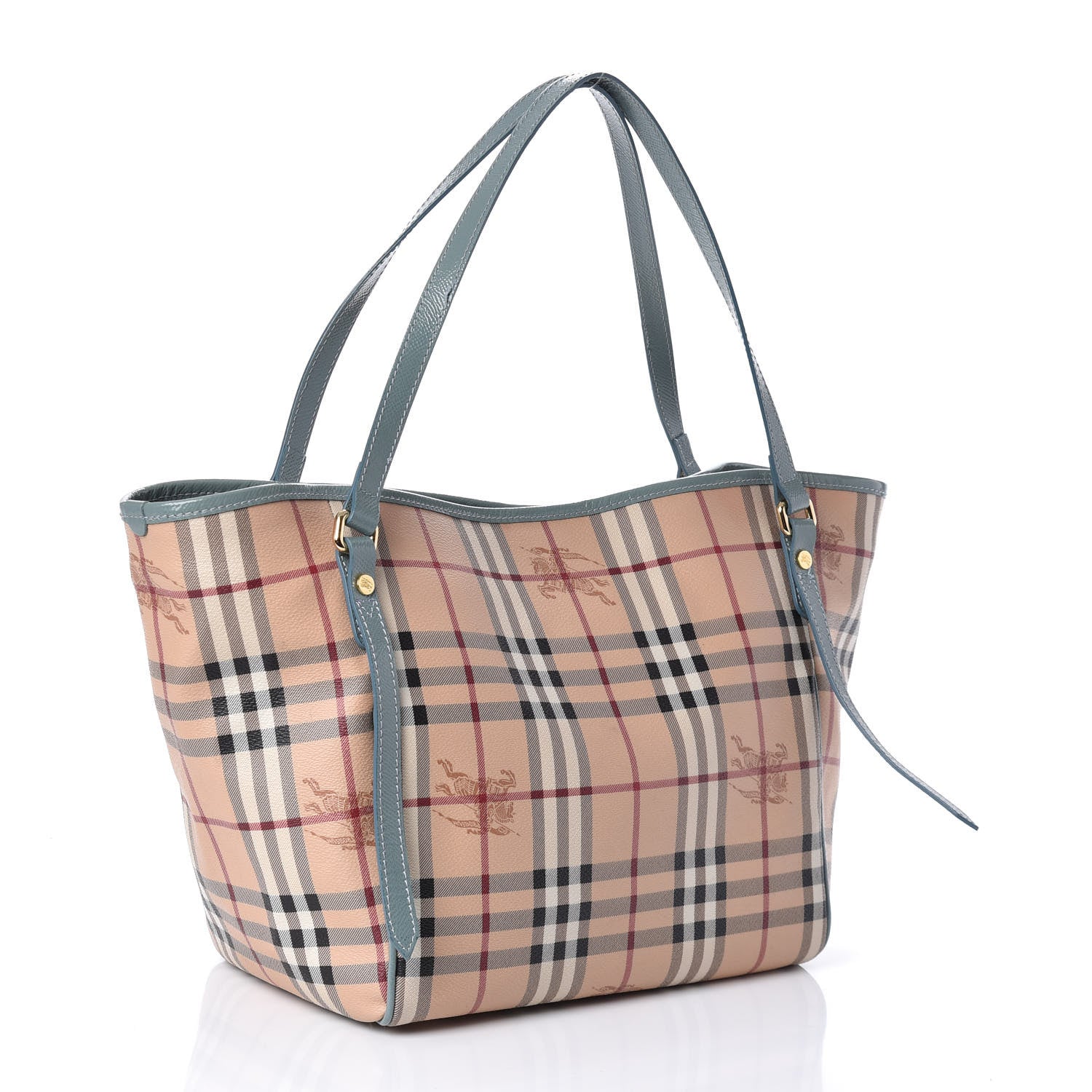 Burberry Haymarket Check Small Canterbury Tote Eucalyptus Grey 3 of 10