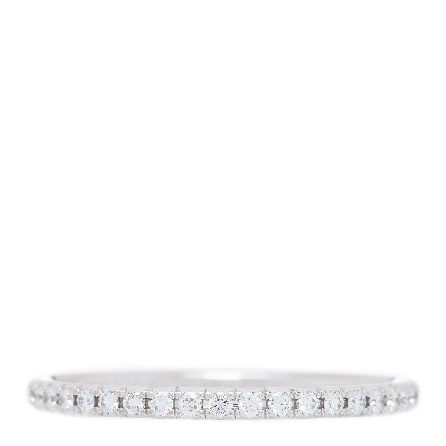 Tiffany 18K White Gold Diamond Metro Band Ring 50 5.5 1 of 4