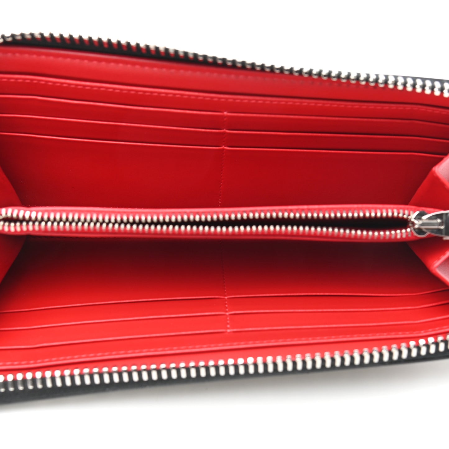 Metallic Specchio Panettone Spiked Zip Around Wallet Silver