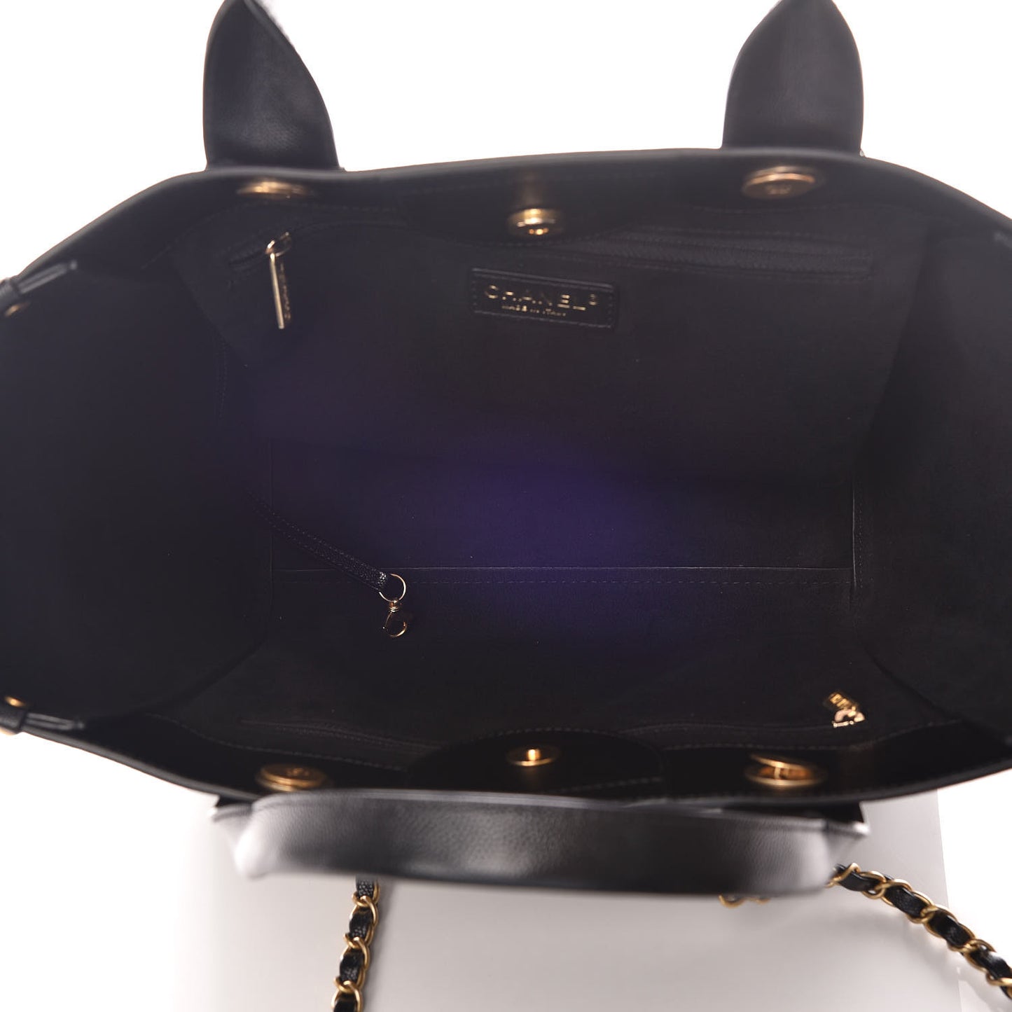 Caviar Small Studded Deauville Tote Black
