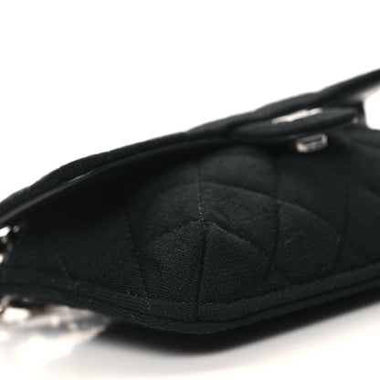 Chanel Jersey Fabric Quilted Foldable Tote With Chain Black Multicolor 12 of 14